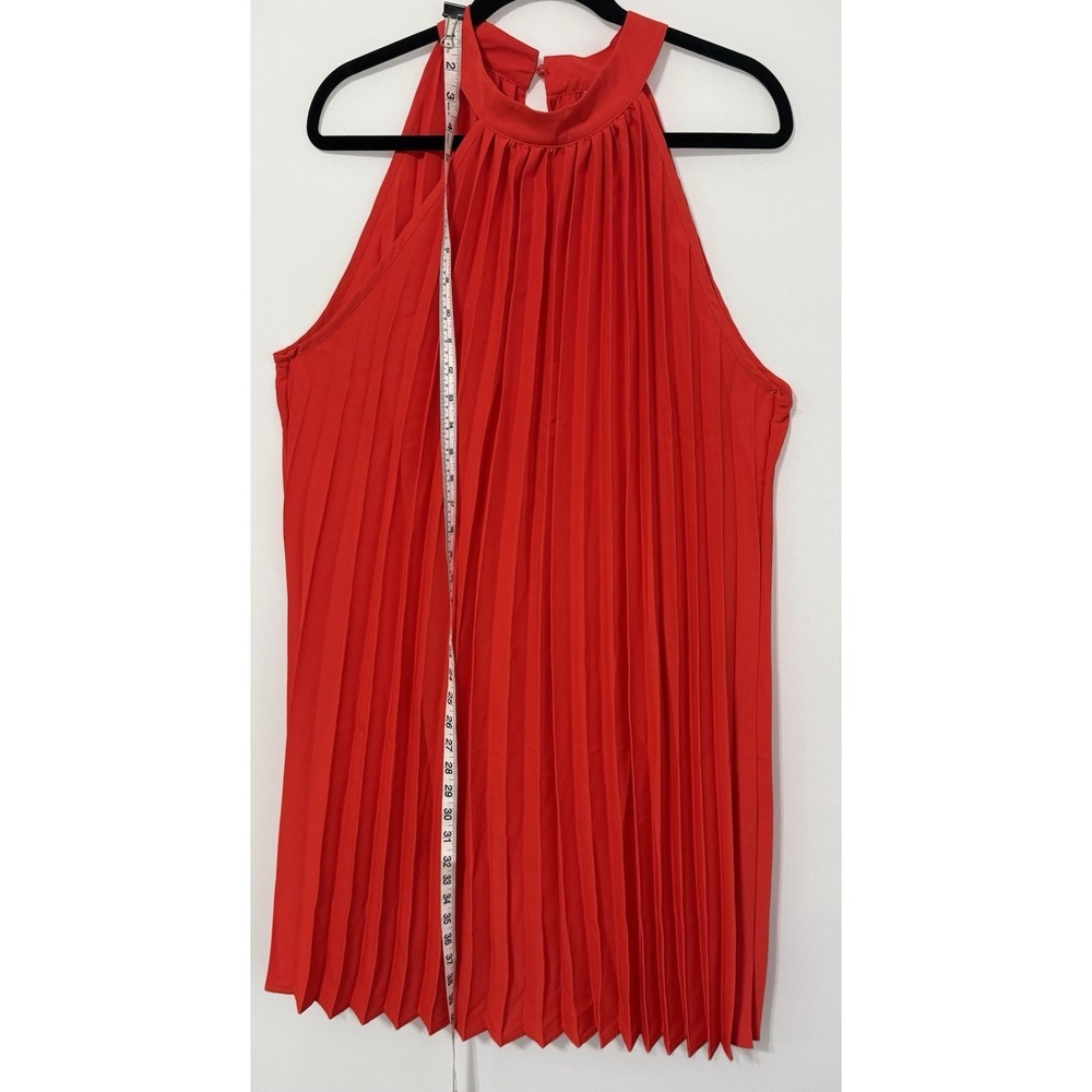 Women's Red Pleated Halter Neck Dress Size 2XL $15.00 Elegant Sleeveless
